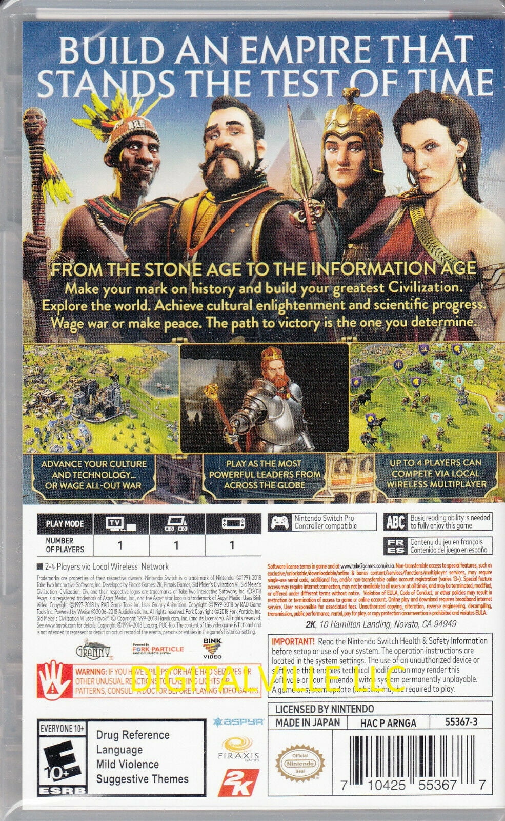 Sid Meier's Civilization VI Nintendo Switch Brand New Factory Sealed Strategy