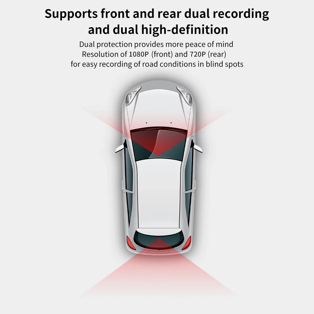 Pristin Dash Camera,Cam 1080P 720P Rear Dual 1080P 720P Rear Loop DOL-Type DVR Hidden Camera Dash Cam QISUO Camera  Loop