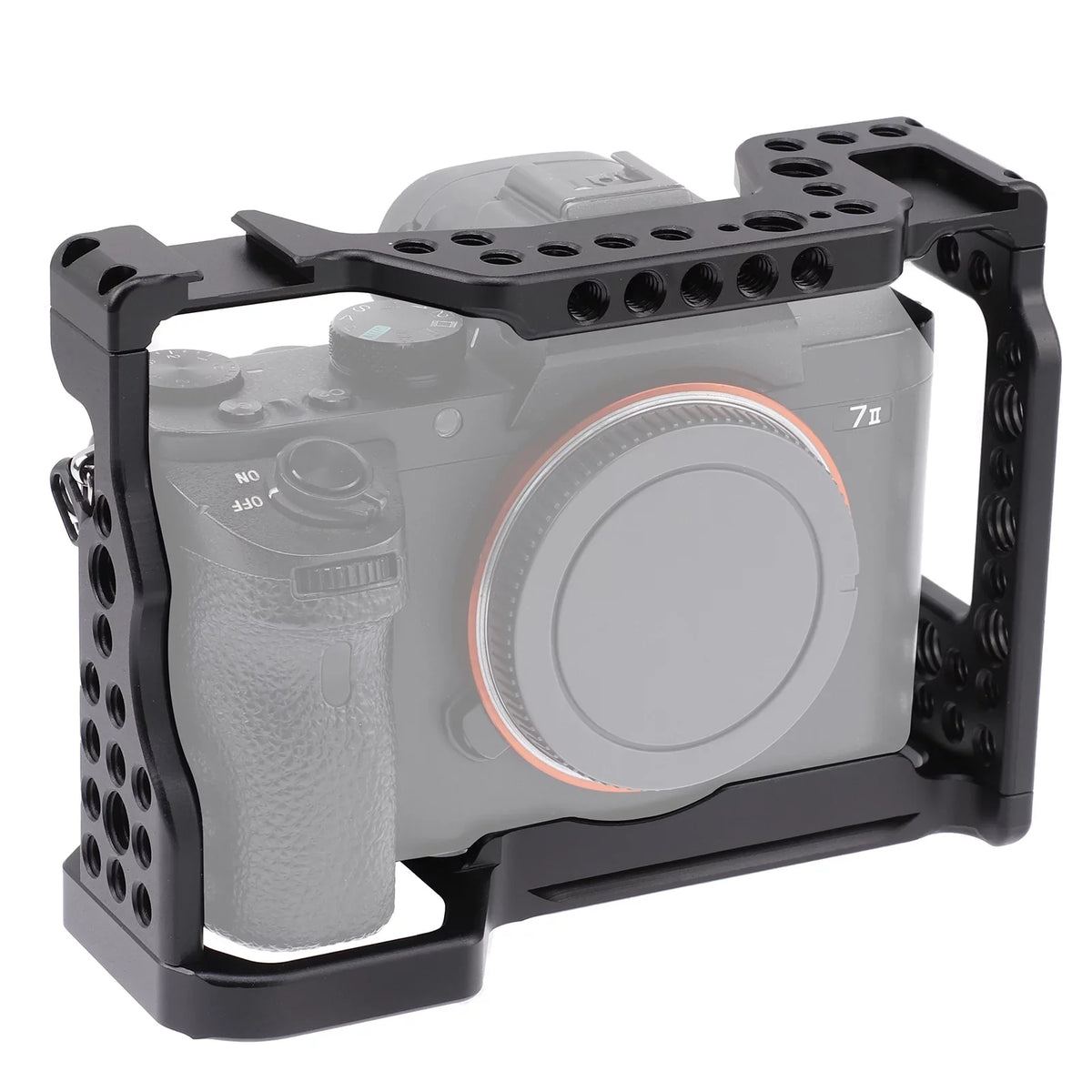 Cage Aluminum Alloy Video Cage Replacement for  A7M3 A7R3 A9 Mirrorless with Cold Shoe Mount 14 Inch & 38 Inch Screw Holes