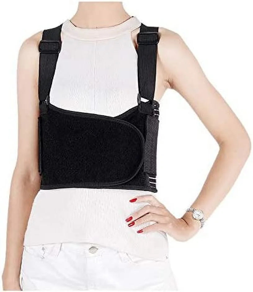 Solmyr Rib and Chest Support Brace, Broken Rib Brace, Breathable Rib Belt for Sore or Bruised Ribs Support, Sternum Injuries, Dislocated Ribs Protection, Pulled Muscle Pain (L/XL)