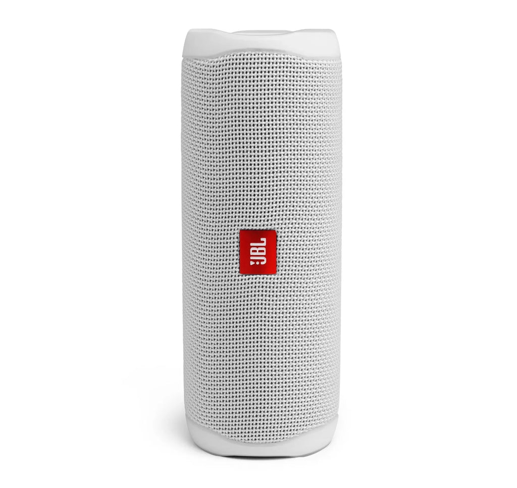 JBL Flip 5 White Portable Bluetooth Speaker w/divvi! Hardshell Case