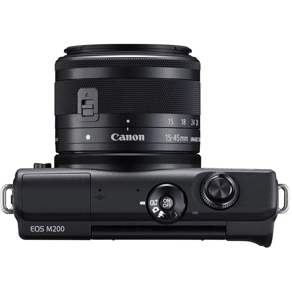 EOS M200 Mirrorless Digital Camera with 15-45mm Lens (Black) - Essential 64GB Bundle