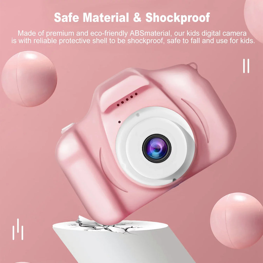 iMounTEK Kids Digital Camera with 2.0” Screen 12MP 1080P FHD Video Camera 4X Digital Zoom Games 32GB Card Supported Shockproof Child Camcorder for 3-10 Years Boys Girls
