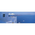 Building On liquid  Boats  Fira  Santorini Island  Greece Poster Print by  - 36 x 12