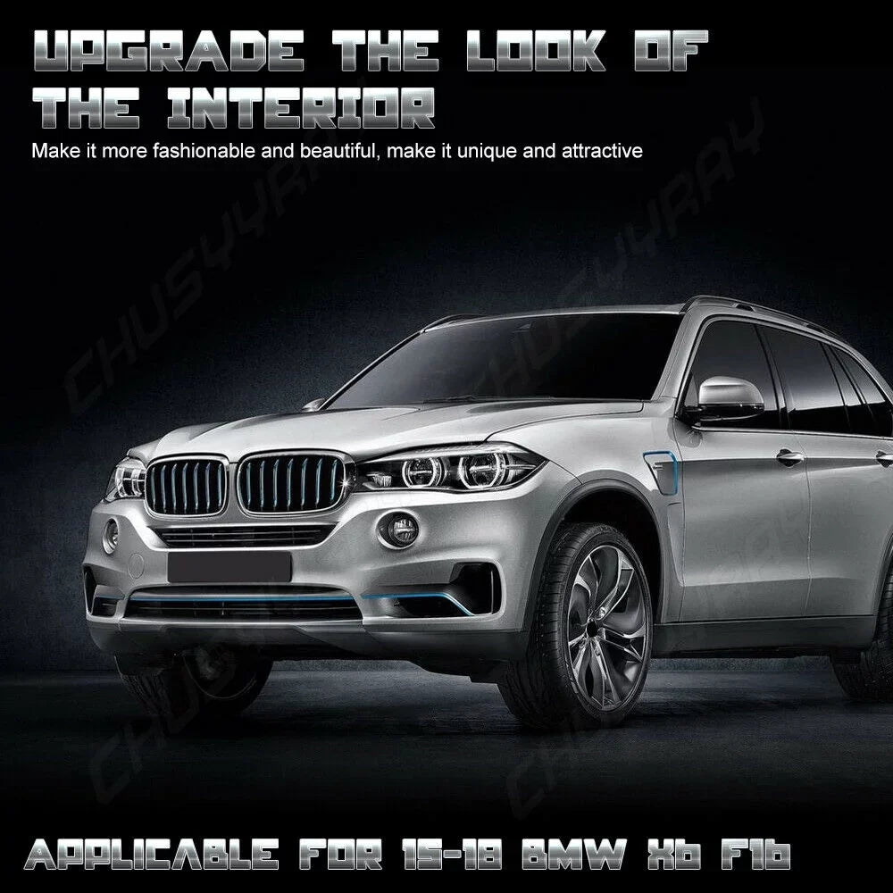 For  X6 F16 2015 2016 2017 2018 Black Interior wrap Trim  5D Carbon Fiber （For left-hand drive vehicles）