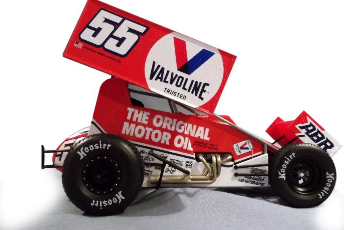 Leary "Valvoline" - Acme A1809515 - 1/18 scale Diecast Car. 2021 Winged Sprint Car, #55 C.J