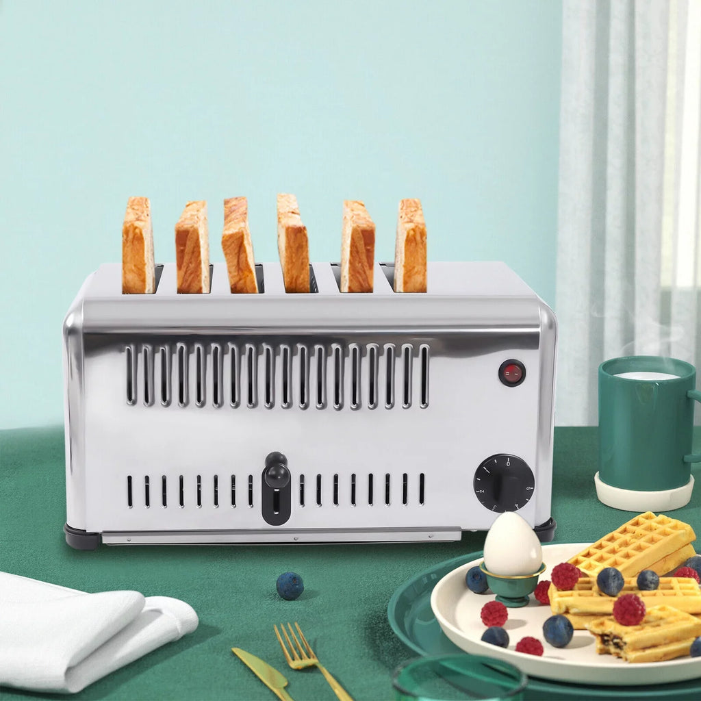 TFCFL Commercial 6-Slice Toaster 1680W Electric Bread Toaster Bagel Toaster Machine