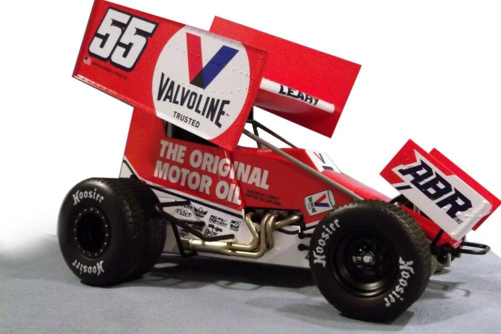 Leary "Valvoline" - Acme A1809515 - 1/18 scale Diecast Car. 2021 Winged Sprint Car, #55 C.J