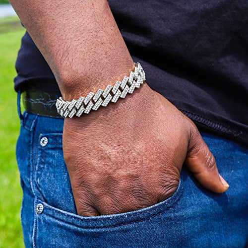 Iced Out Colourful Rainbow Flame Collection (ST10327CO-ZZ SLV). Charles Raymond Iced Out Mens Color on Blast Watch Single or Combo Sets with Blinged Out Bracelets Set