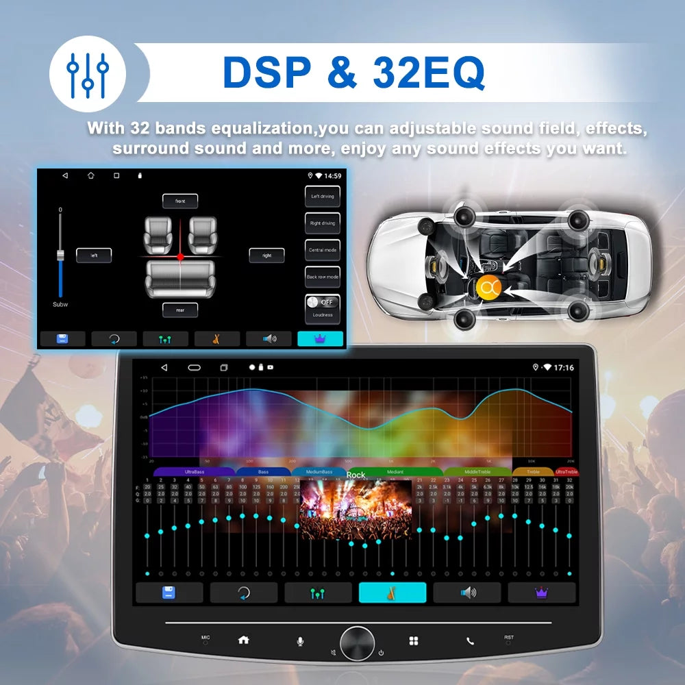Single 1 Din 10 Inch Touch Screen Car Stereo Radio with  Carplay Android Auto Mirror Link HD Multimedia Player Bluetooth USB FM Audio Receiver USB including AHD Reversing Camera