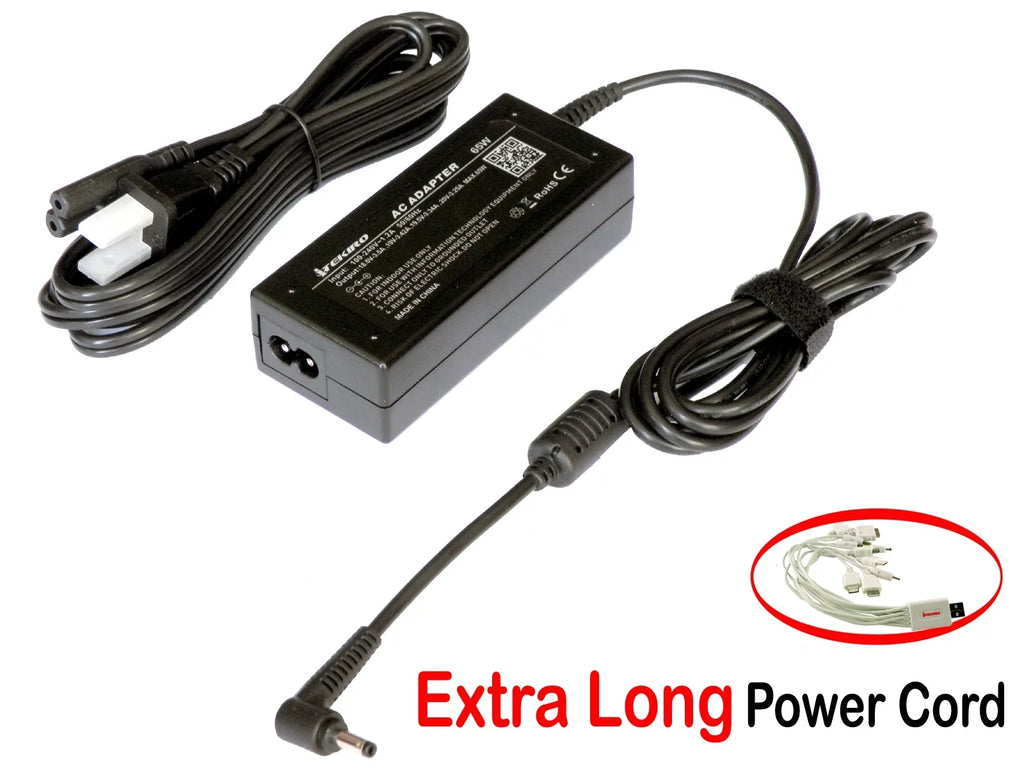 iTEKIRO 65W AC Adapter for  Ideapad 100S 80R900BYCF, 100S 80R900C0CF, 100S 80R900FYUS, 110, 110-14IBR 80T6 14", 110 80T6000WUS, 110 80T6000XUS, 110 80T60020CF