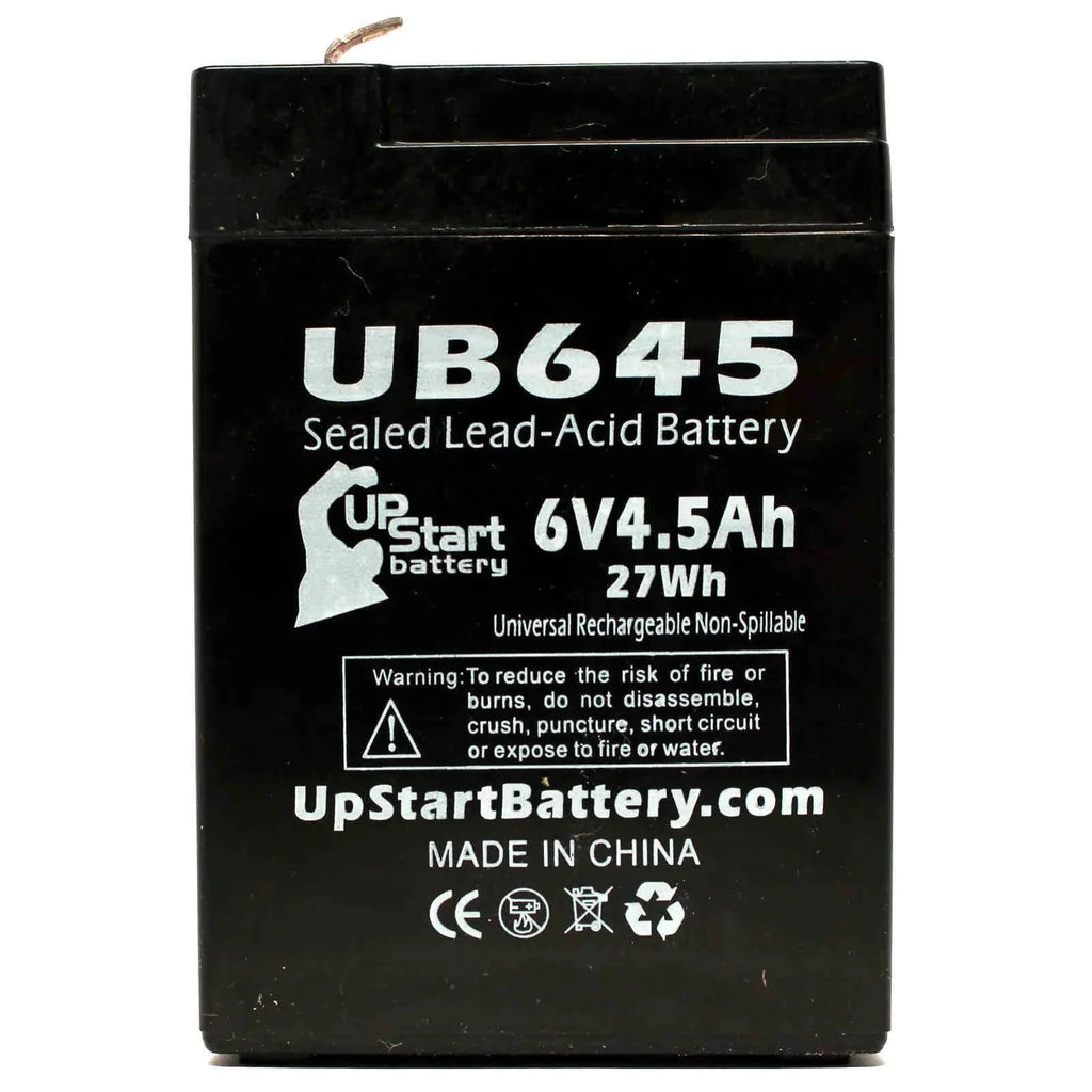 3x Pack - matching Tripp Lite BCPRO 850 Battery - Replacement UB645 Universal Sealed Lead Acid Battery (6V, 4.5Ah, 4500mAh, F1 Terminal, AGM, SLA) - Includes 6 F1 to F2 Terminal Adapters