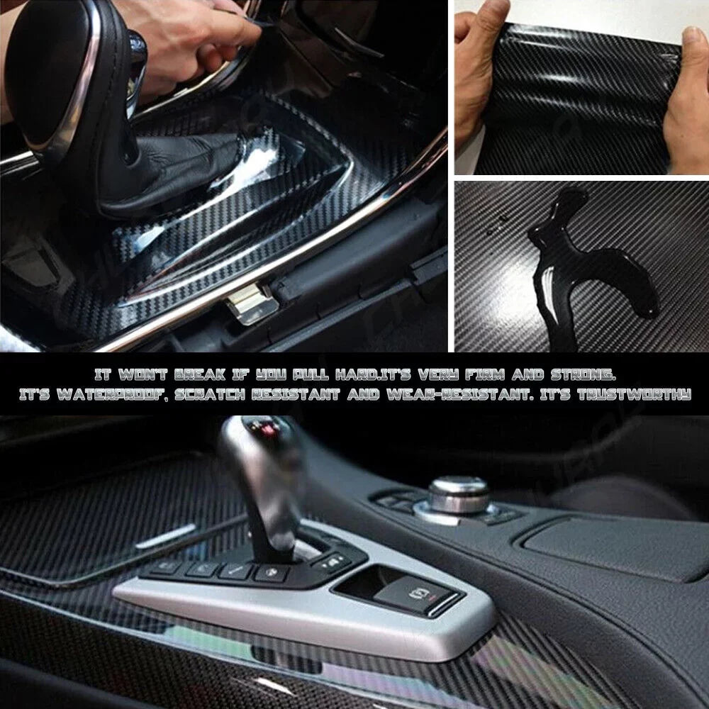 For  X6 F16 2015 2016 2017 2018 Black Interior wrap Trim  5D Carbon Fiber （For left-hand drive vehicles）