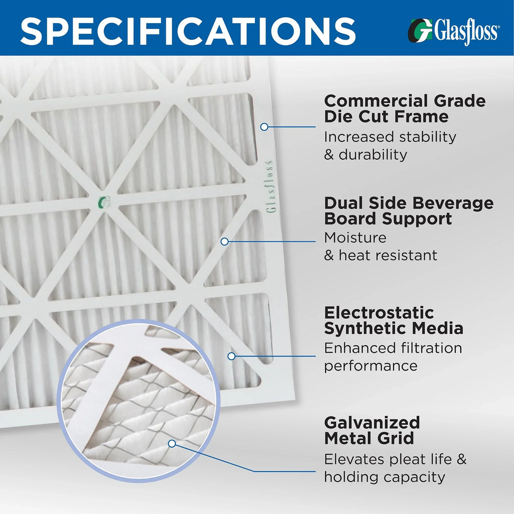 Actual Size: 13-1/2 x 24-1/2 x 7/8. 12 Pack of 14x25x1 MERV 13 Pleated Air Filters by Glasfloss