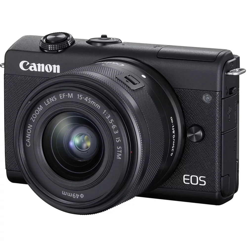 EOS M200 Mirrorless Digital Camera with 15-45mm Lens (Black) - Essential 64GB Bundle