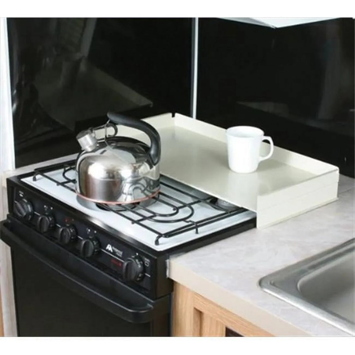 Camco 43557 Stove Top shield, White - Features a Universal Fit
