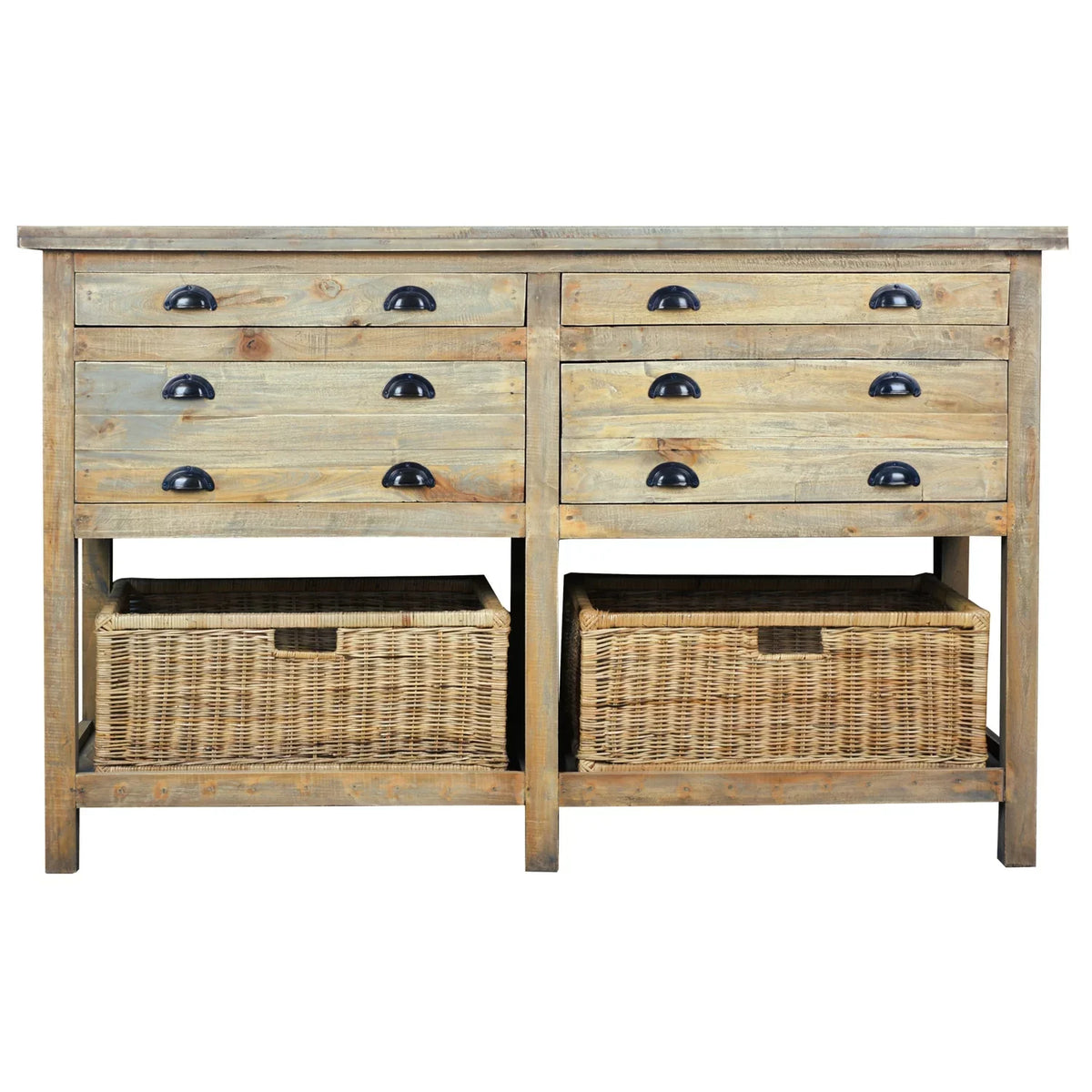 Cottage Double Bay Sideboard - Driftwood Brown. Sunset Trading CC-TAB228S-DW 61 in