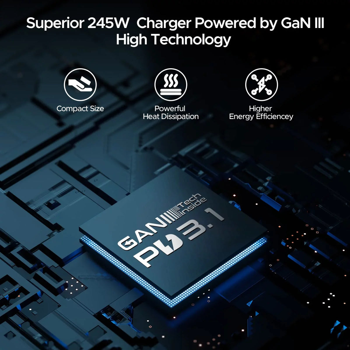 Key Power 245W USB C Charger Station, 140W PD 3.1 GaN Type C Power Adapter with 4Port Fast Charge for Macbook Air/ Pro 16",  XPS, iPad, iPhone, Galaxy, Steam Deck
