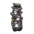 Fithood 40inches High Stacked Simulated Rock moisture Fountain with LED Lights