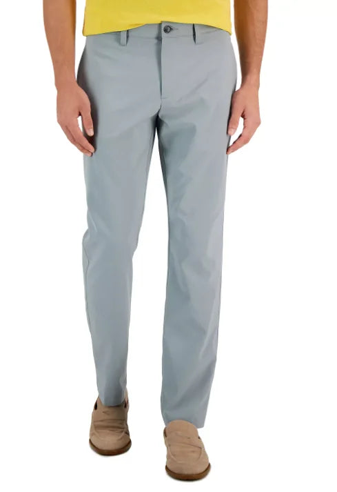 PERRY ELLIS PORTFOLIO Men's Slim-Fit Solid Tech Pants Monument Grey 31 x 32