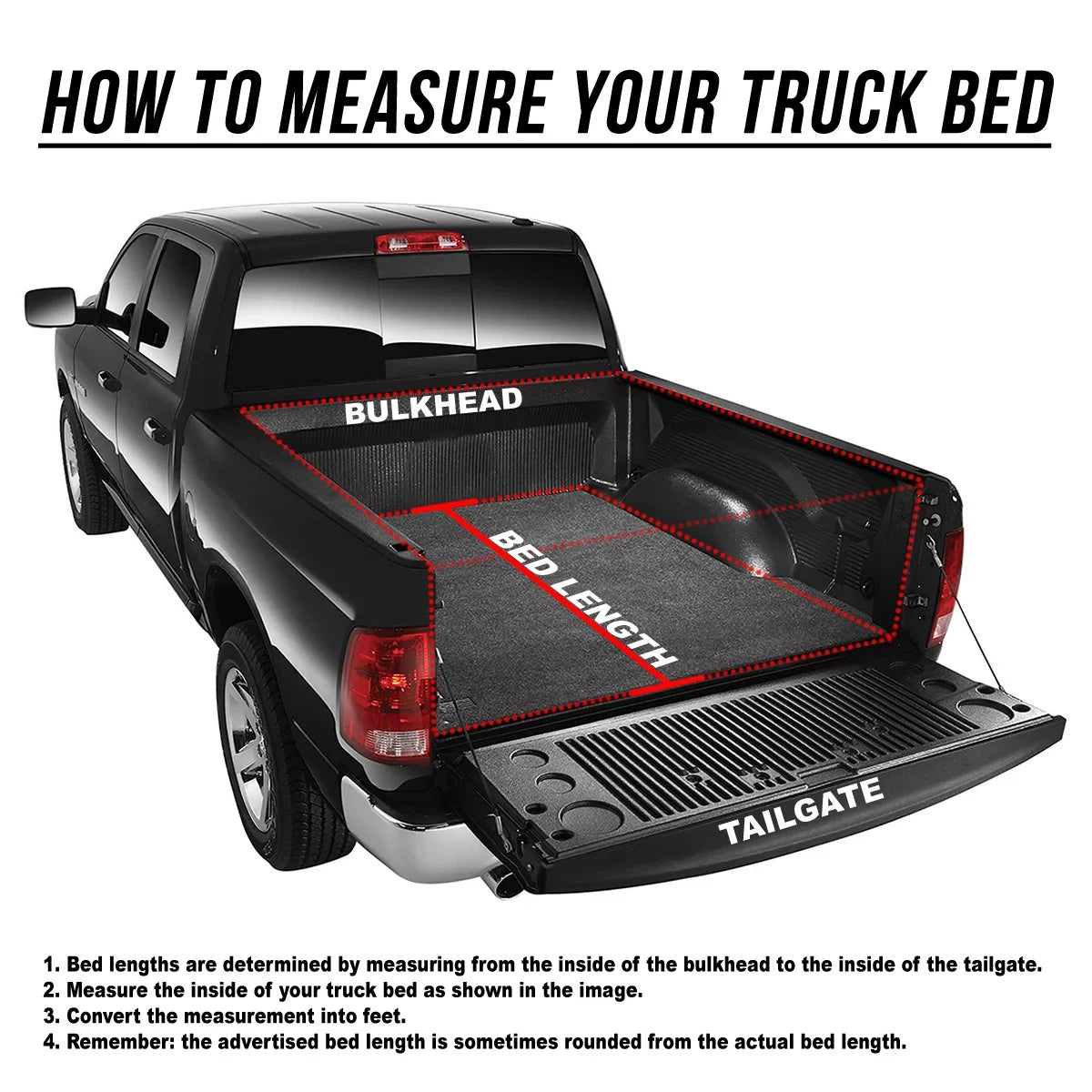 For 2009 to 2022 Dodge Ram 1500 2500 3500 6.5Ft Fleetside Bed Matte Black Soft Top Tri-Fold Adjustable Tonneau shield Kit