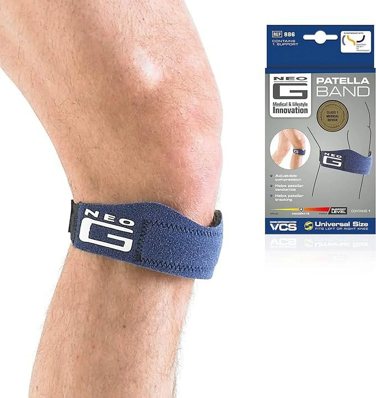 Neo G Patella Tendon Knee Strap – Knee Bands for Working Out, Running, Walking, Hiking, Jumpers Knee, Tendonitis, Crossfit, Gym, Patellar Tracking