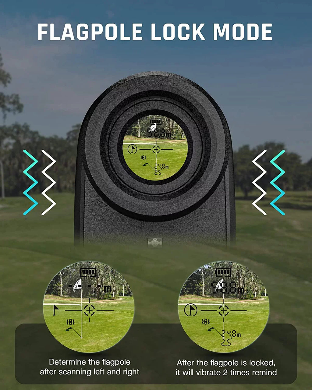 Ashfly Golf Rangefinder with Slope, 1100Y Range Finder Golfing with 5 Mode, 6X Magnification, USB Charging, Clear & Accurate Measurement, Vibration Alert, for Golfing, Hunting, Measurement - M1000