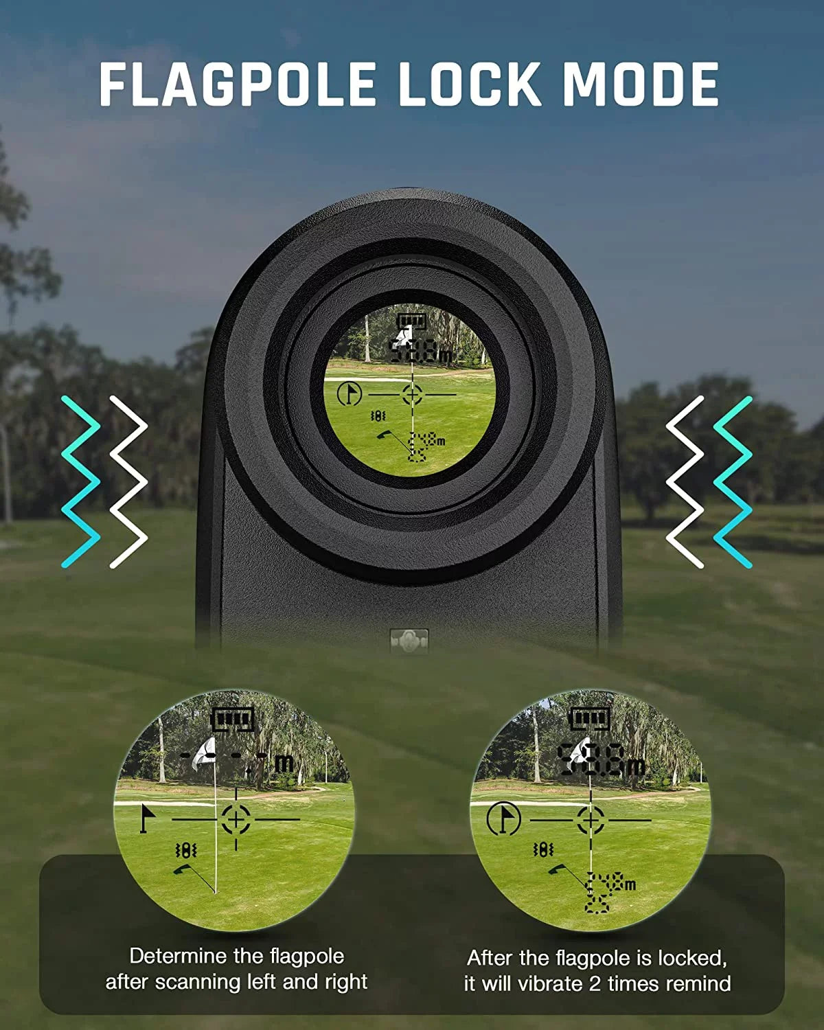 Ashfly Golf Rangefinder with Slope, 1100Y Range Finder Golfing with 5 Mode, 6X Magnification, USB Charging, Clear & Accurate Measurement, Vibration Alert, for Golfing, Hunting, Measurement - M1000