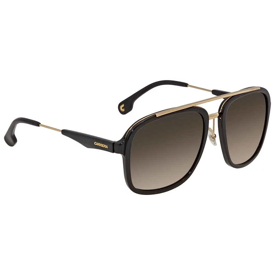 Carrera  Plastic Unisex Square Sunglasses Black Gold 57mm Adult