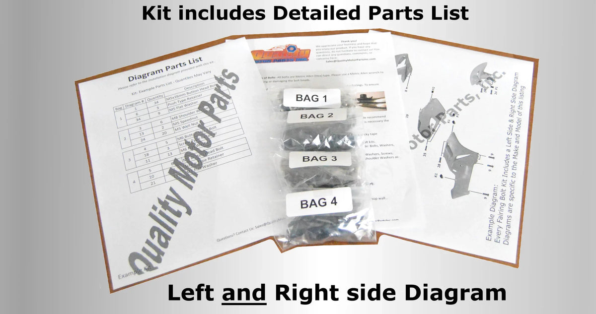 Bike Boltz Complete Black Fairing Bolt Kit for Suzuki GSX-R600 2006 - 2007 Body Screws Fasteners