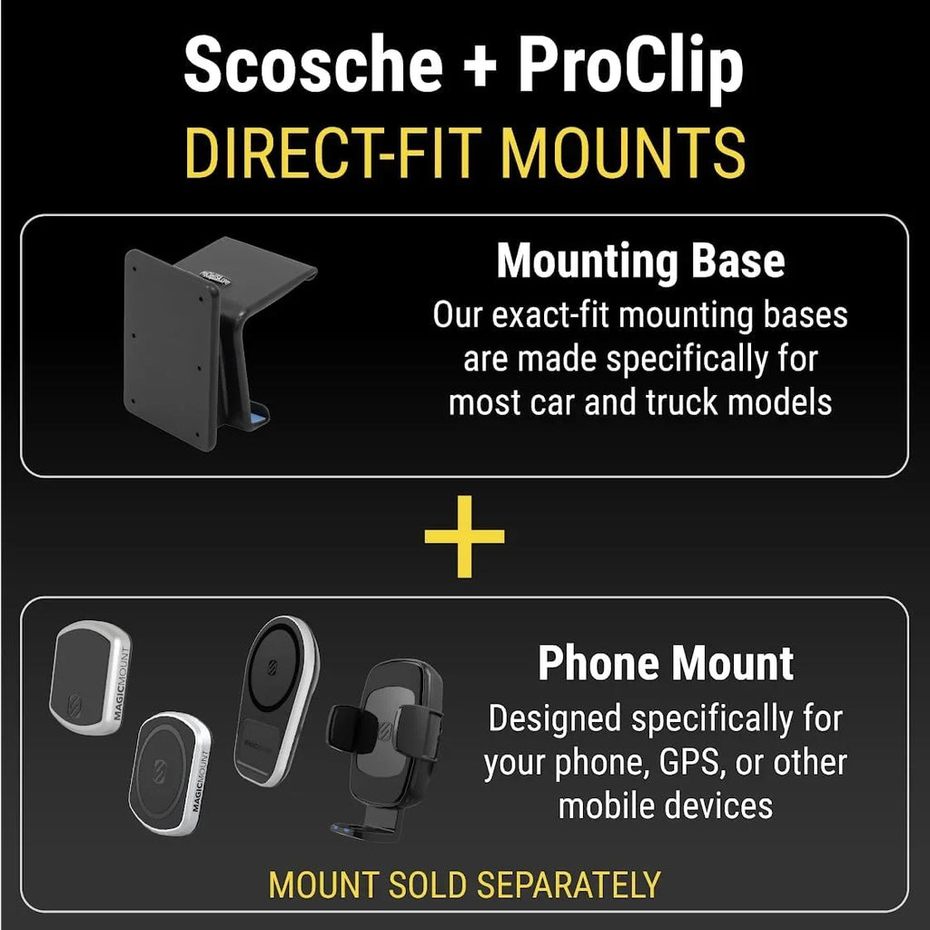 Scosche PC855700 ProClip Center Dash Phone Mount appropriate with 2021-2023  Bronco SUVs (Mounting Base Only)
