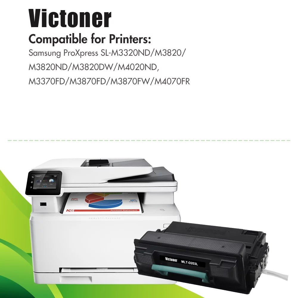 Victoner 3-Pack matching Toner for  MLT-D203L Use With ProXpress SL-M3320ND M3820 M3820ND M3820DW M4020ND Ptiner Black