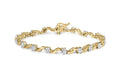 Haus of Brilliance 10k Yellow Gold 1.00 Cttw Womens Round Cut Diamond Floral S-Link 7.50" Box Clasp Prong Bracelet (I-J Color, I2-I3 Clarity)