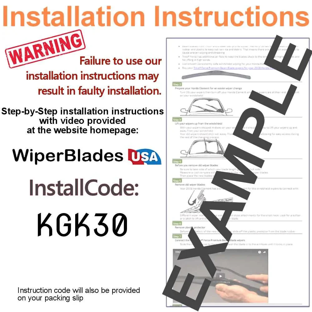 Wiper Blades (Set of 3) w/Rear Wiper suitable with 2018 Hyundai Santa Fe Sport