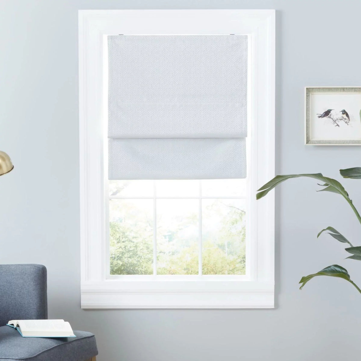 Exclusive Home Esme Total Blackout Roman Shade, 31"x64", White