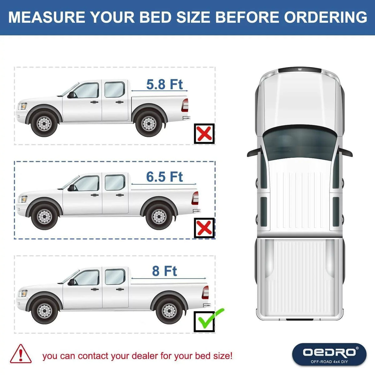 Ledkingdomus 8 Ft Soft Quad Fold Truck Bed Tonneau shield for 02-23 Dodge Ram 1500 /Ram 2500 3500