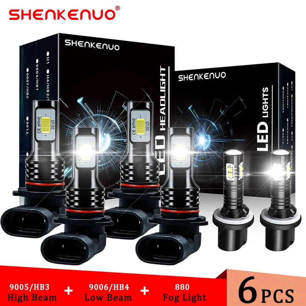 For Chevy Silverado 1999 2000 2001 2002 Tahoe 2000-2006 6X LED Headlights Lights Bulbs Kit Super Bright white 6000K