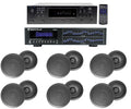 6000w 6-Zone, Home Theater Bluetooth Receiver+12) Black 6.5" Ceiling Speakers+EQ