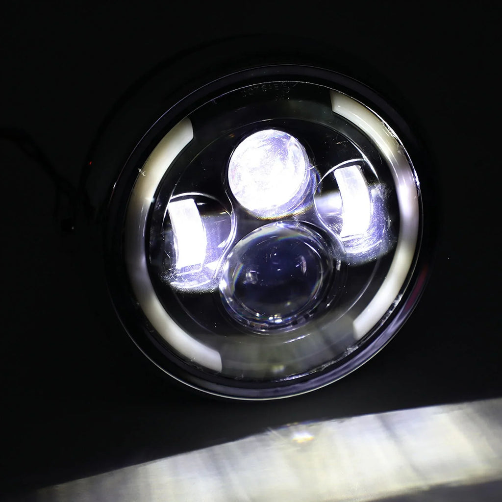 7 Inch LED Headlight Hi/Lo Fog Driving DRL for Motorcycle Dyna Cafe Racer Bobber