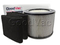 GoodVac Replacement HEPA Filter + 2 Carbon Prefilter Wraps to fit Filter Queen Defender 4000
