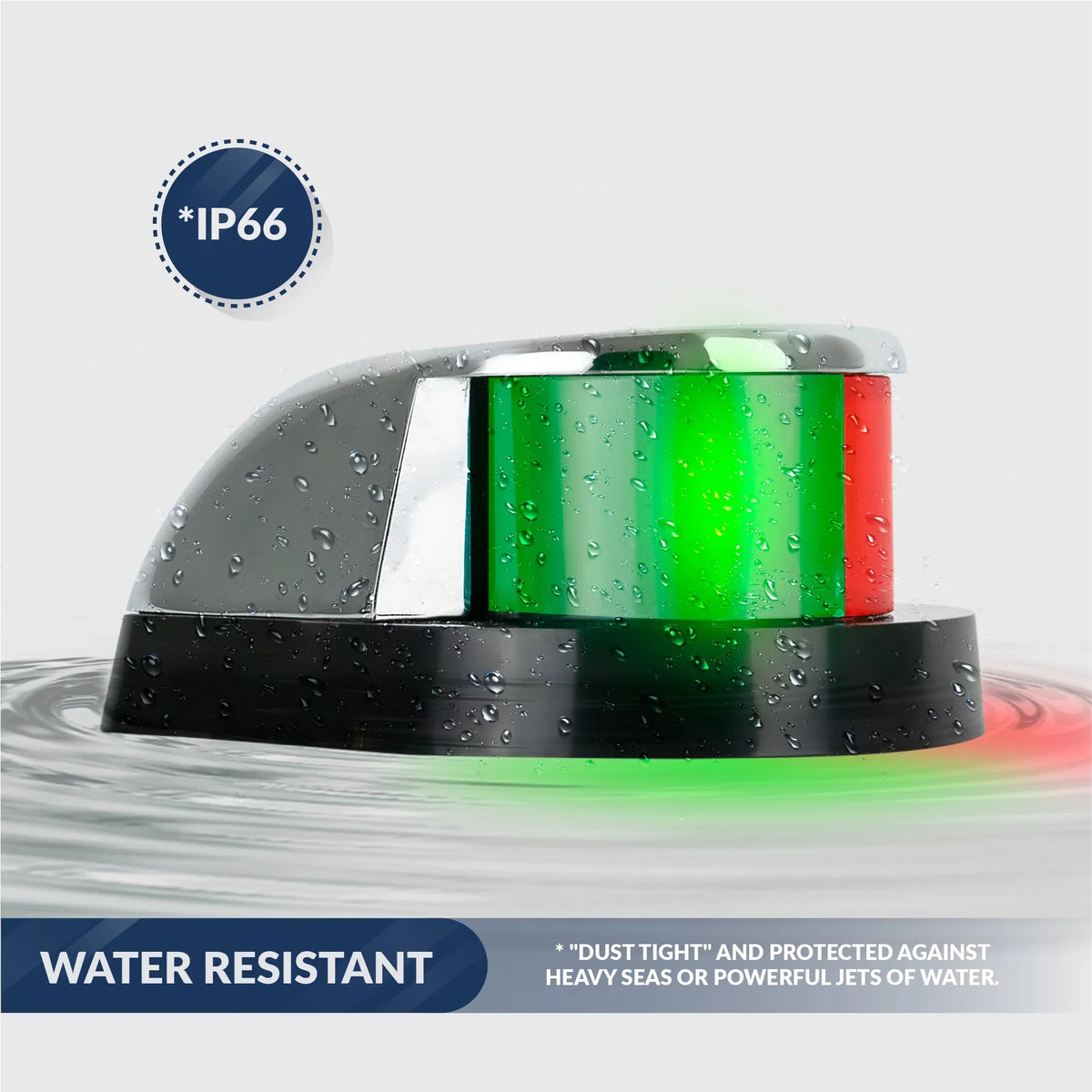 Five Oceans ship Navigation Lights - LED Bow Light, Navigation Lights for Boats LED Red and Green, ship Lights Navigation Horizontal Mount Bi-Color Light, 12V, USCG Rules 2NM - FO4429