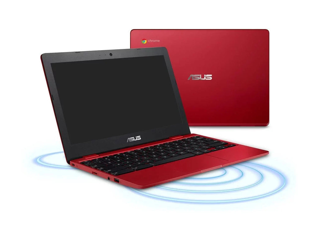 Chromebook Laptop in Red, 12,  Celeron, 32GB Flash Storage, 4GB RAM, C223NA-DH02-RD