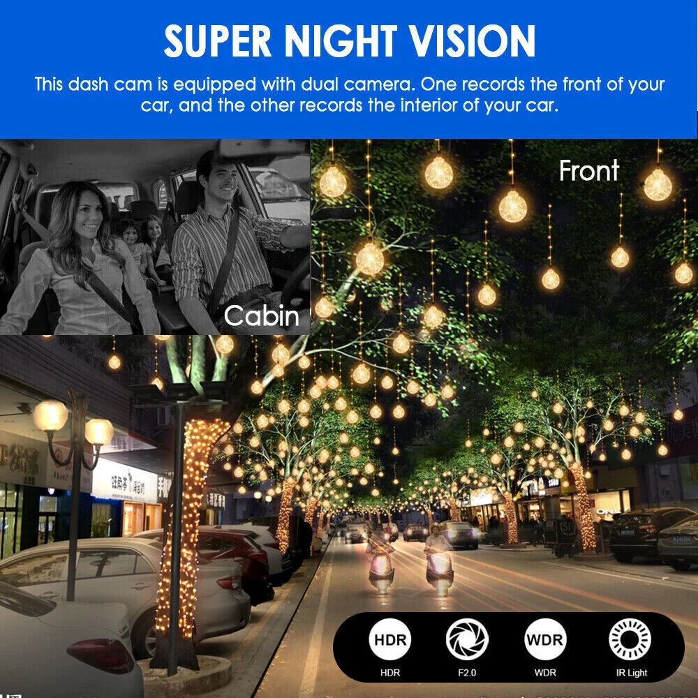 G·PEH Dash Cam - Ensure Your Road Safety with Dual Lens Front and Inside Recording