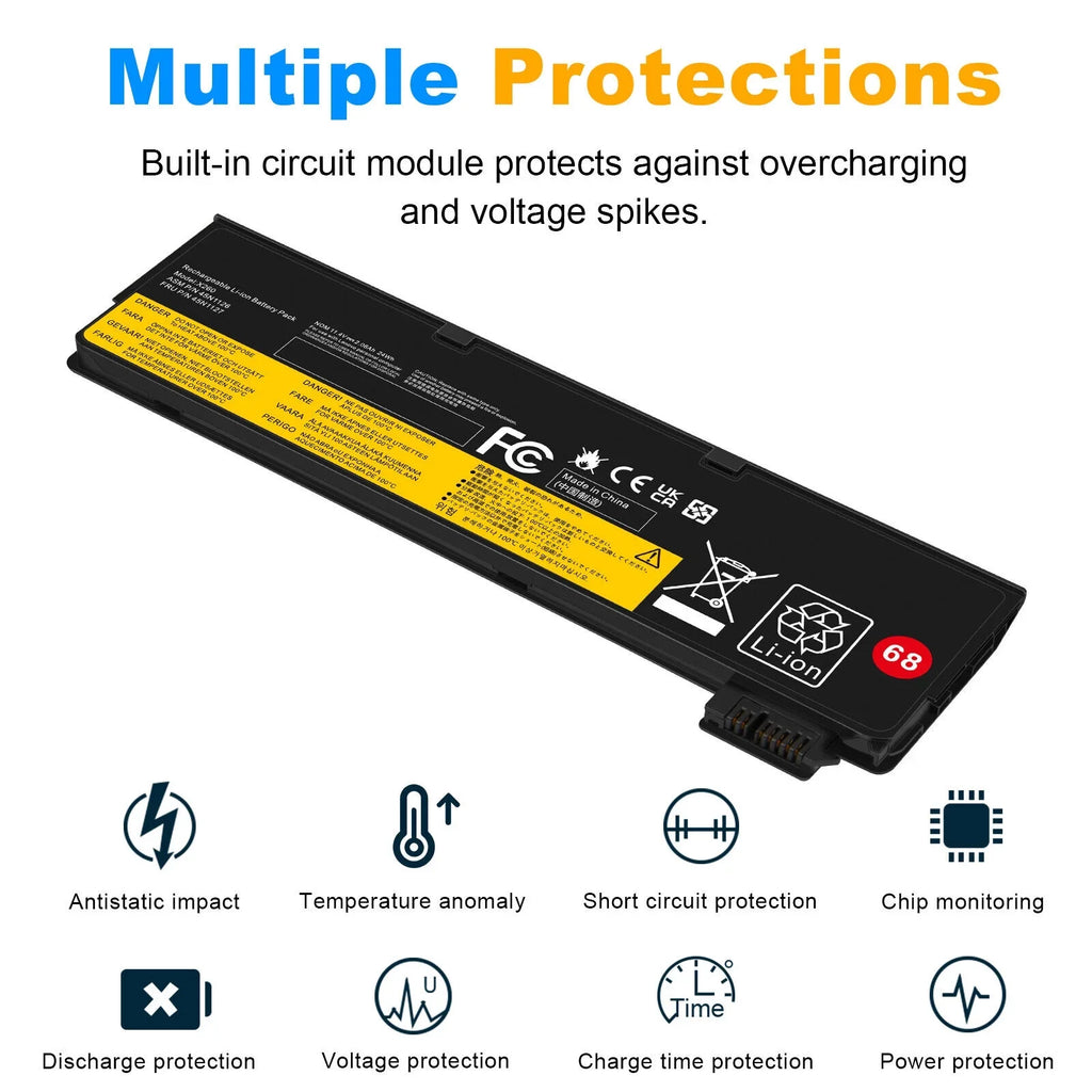 Battery For  ThinkPad L450 T470P L470 T560 T440 T460 45N1130 45N1125 24Wh