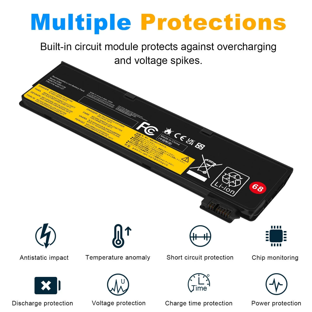 Battery For  ThinkPad L450 T470P L470 T560 T440 T460 45N1130 45N1125 24Wh