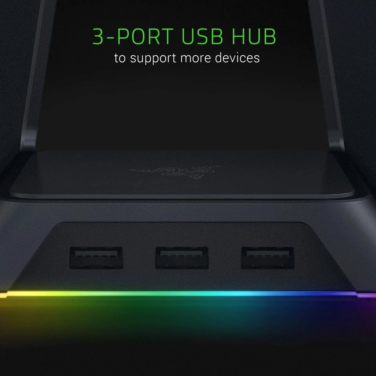 Base Station Chroma - Chroma Enabled Gaming Headset Stand with USB Hub
