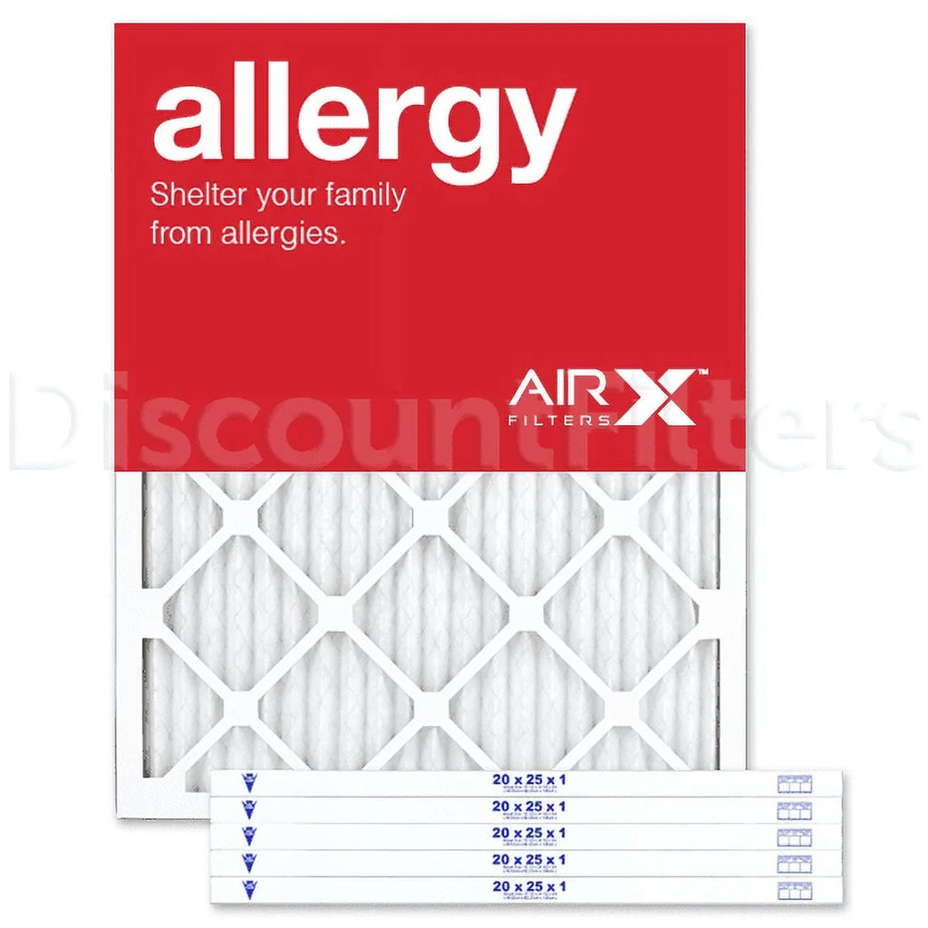 AIRx Filters Allergy 20x25x1 MERV 11 Pleated Air Filter - Made in the USA - Box of 6