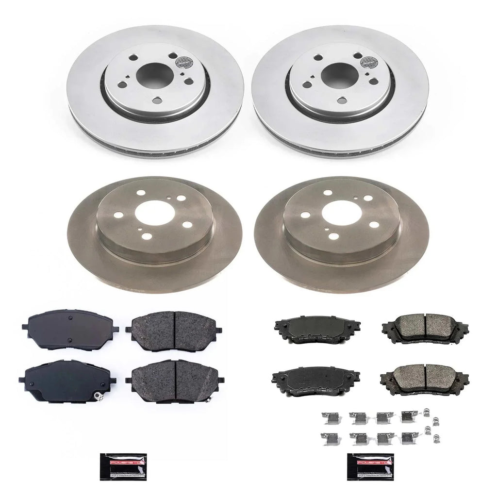 Power Stop Front and Rear Stock Replacement Brake Pad and Rotor Kit KOE7925 Fits 2019  C-HR