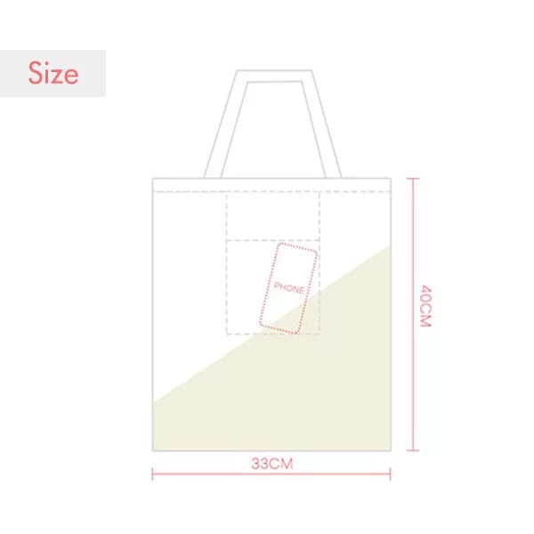 Clover Lovely Small TV Happy Original Tote Canvas Bag Shopping Satchel Casual Handbag