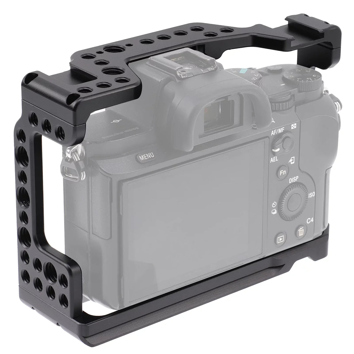 Cage Aluminum Alloy Video Cage Replacement for  A7M3 A7R3 A9 Mirrorless with Cold Shoe Mount 14 Inch & 38 Inch Screw Holes